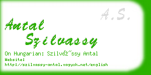 antal szilvassy business card